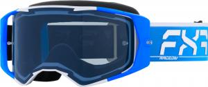 Мотокроссовые очки с логотипом FXR factory ride, Blue/White