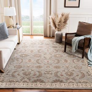 SAFAVIEH Heritage Collection ковер, 275 x 366 см, бежевый и серый, ручной работы традиционный восточный шерстяной, идеально для помещений с высокой проходимостью в гостиной, спальне (HG869A)