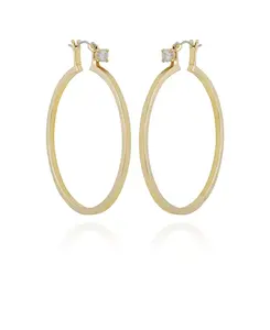 Большие серьги-кольца с кубическим цирконием золотистого оттенка Vince Camuto, gold