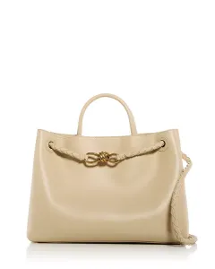 Средняя сумка Andiamo из кожи с верхней ручкой Bottega Veneta, бежевый