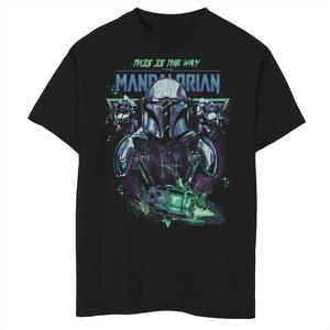 Футболка с неоновым коллажем и портретом для мальчиков 8–20 лет «Звездные войны: Мандалорец This Is The Way» Star Wars