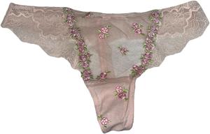 Victoria's Secret Rosebud Вышитое Сетчатое Кружевное Стринги Прозрачная Цветочная Отделка Цвет Pink New, Light Pink