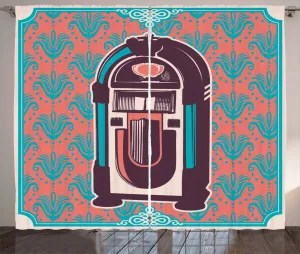 Штора ABAKUHAUS в деревенском стиле с узором пейсли, ретро-музыкальная шкатулка, для спальни, присборенная, с петлями и крючками, 280 x 245 см, бирюзовый цвет с сухоцветами Abakuhaus