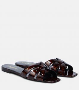 Туфли на плоской подошве Tribute 05 из кожи с леопардовым принтом Saint Laurent, Manto Naturale