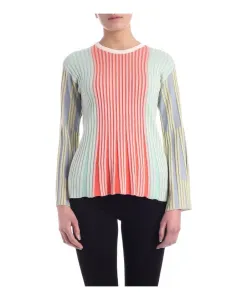 Расклешенный разноцветный свитер с круглым вырезом Kenzo, мультиколор