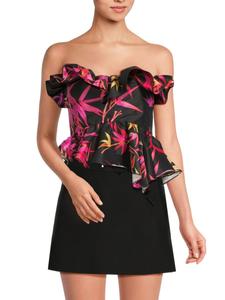 Топ без бретелек с оборками Jette Kika Vargas, фуксия