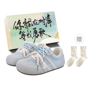 JimiXiong Женские низкие скейтерские кроссовки Light Blue с коробкой и носками в подарок, цвет Light Blue+Box+Gift Socks