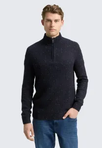 Структурированный тройской джемпер Tom Tailor, Navy Melange Multi Neps
