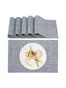 Relaxdays Набор из 6 салфеток под тарелки серого цвета - (Ш)45 x (Г)30 см