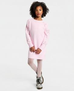 Платье с длинными рукавами и кружевным бантом для девочек 7-16 лет CeCe, Pink Horizon