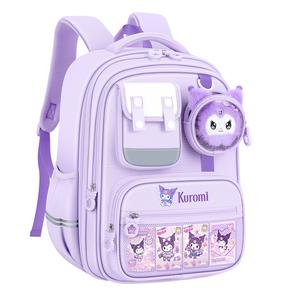 Sanrio Куломи Полиэстер Студенческая Сумка Обычная Женская Фиолетовая, Kuromi Purple Large (Grades 3-6)