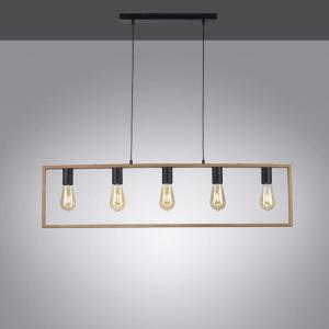 Подвесной светильник Just Light Frame черного цвета с естественным светом E27, 5 лампочек, черный