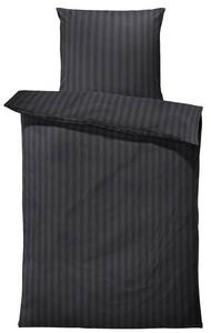 Комплект постельного белья One-Home 155x220 cm Damast schwarz, 155x4x220 см, черный