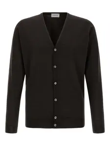 Кардиган из мериносовой шерсти с манжетами на пуговицах John Smedley, коричневый