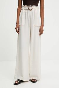 Брюки с льняной тканью Answear.Lab, бежевый