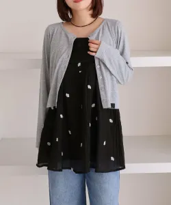 Мини-платье-комбинация с цветочной вышивкой Archives, цвет Black