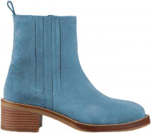 Женские модные ботильоны, средней высоты каблук с широким основанием, округлый носок, эластичный верх с молнией, повседневные стильные ботинки OAKUMSAS, Blue