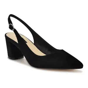 Женские туфли-лодочки Kamsee с открытой пяткой и блочным каблуком Nine West, цвет black suede