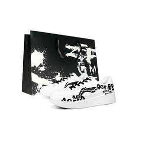 LINING Кроссовки для скейтбординга Pontoon Boats AGT, нескользящие, износостойкие, дышащие, низкие, мужские, черно-белые