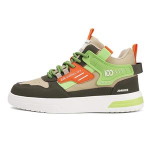 King Jinmai Скользоустойчивые мид-топ скейтборд кроссовки мужские бежево-зеленые, цвет Beige Green