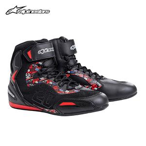 ALPINESTARS PROTECTS Мотоциклетные ботинки Star, летние мототуфли для мужчин, FASTER-3 RIDEKNIT FQ20 черно-красные, 1303, размер 40