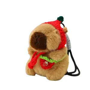 Вязаная капибара разноцветная веревочная кукла плюшевый брелок 13см высота MENGGEGE