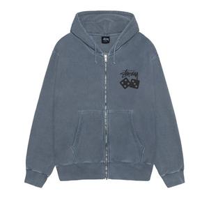 Худи Stussy Dice Zip Hoodie Pigment Dyed, Navy