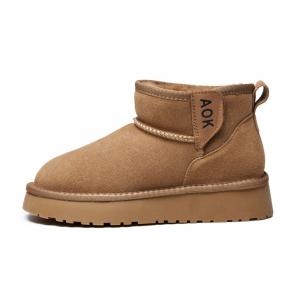 AOKANG Тёплые короткие зимние сапоги женские - верблюжий, цвет Camel