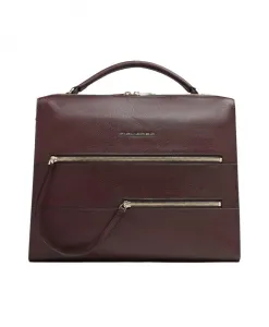 Женская сумка для ноутбука с отделением для iPad, ударопрочная, с мягкой подкладкой и защитой от RFID-сканирования. Piquadro, красный