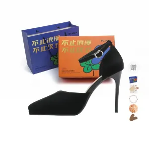WOXXXN Женские туфли на шпильке с узким каблуком черные водонепроницаемые платформа 7 см [подарочный набор] (с подарком)