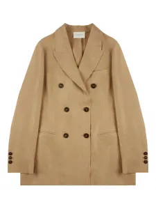 Двубортный льняной блейзер Montedoro, бежевый