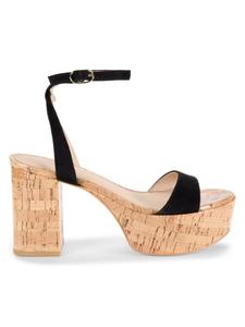 Замшевые сандалии на платформе Gala Stuart Weitzman, черный