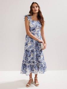 Платье миди Genieve с цветочной вышивкой Broderie Anglaise Phase Eight, Blue/Multi