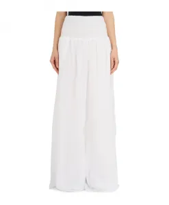 Хлопковые брюки с высокой талией Nã Denmark, белый