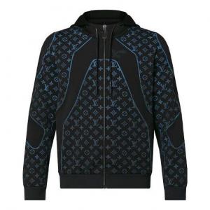 Толстовка men's fw21 2054 logo zipper blue Louis Vuitton, синий