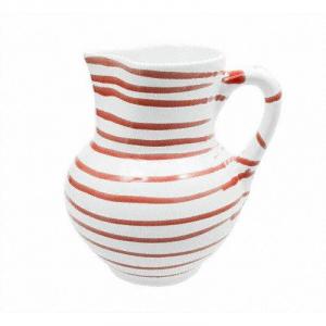 Красный пламенный кувшин Венской формы 1,5 л / высота: 20 см Gmundner Keramik, бело-красный