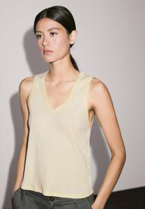 Футболка Massimo Dutti RIBBED V-NECK WITH THICK STRAPS, Light Yellow