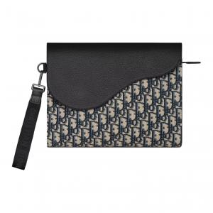 Седловидная хлопковая сумка-клатч с коровьей кожей унисекс и черный DIOR, Box(Set+Box)