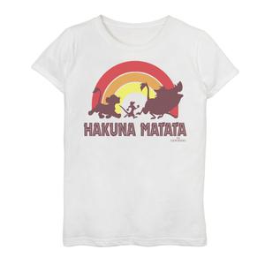 Футболка с рисунком Sunset Hakuna Matata для девочек 7–16 лет Disney's The Lion King Licensed Character, белый