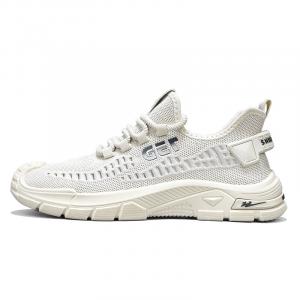 Binary Легкие и дышащие низкие повседневные туфли для мужчин бежевого цвета