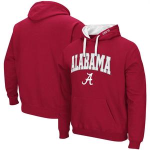 Мужской пуловер с капюшоном Crimson Alabama Crimson Tide Big & Tall Arch & Logo 2.0 Colosseum