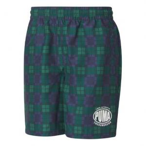 Шорты PUMA x The Hundreds Crossover Printing Athleisure Casual Sports Shorts Green 596752-02