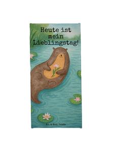 Mr. & Mrs. Panda Пляжное полотенце с изображением выдры и водяной лилии, надпись белого цвета