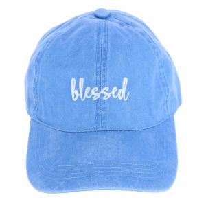 Женская бейсболка из денима с вышивкой Blessed David & Young, цвет denim blue
