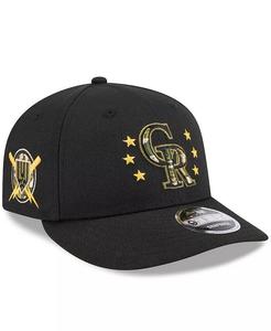 Мужская черная бейсболка Colorado Rockies 2024 ко Дню вооруженных сил с низким профилем 9FIFTY Snapback New Era