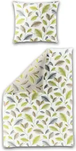 Постельное белье Fine Flannel Leaves Whisper of Leaves 155x220 см + 80x80 см Kiwi Bierbaum