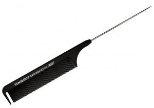 Карбоновая парикмахерская расческа с шипом Wolf