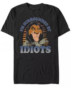 Мужская футболка с коротким рукавом с изображением постера Disney «Король Лев» и «Шрам в окружении идиотов на закате» Fifth Sun, черный