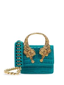 Сумка-тоут Roar с эффектом крокодила Roberto Cavalli, синий