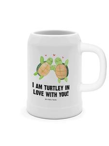 Пивная кружка с изображением пары черепах и надписью на белом фоне Mr. & Mrs. Panda